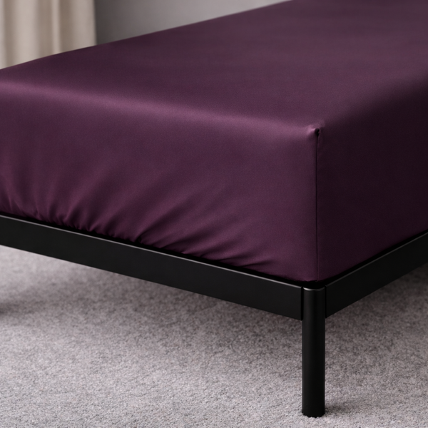 Satin fitted sheet 160х200 Boston Eggplant SBEF819 photos 2