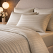 Komplet pościeli U-tek satyna p&oacute;łtorosobowa Boston Ivory Beige Stripe KPB1IBS zdjęcia 3