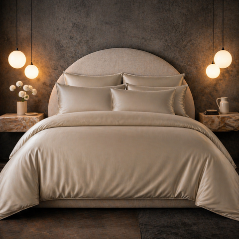 Komplet pościeli U-tek satyna King Size  Boston Ivory Beige KPB1IB zdjęcia 1