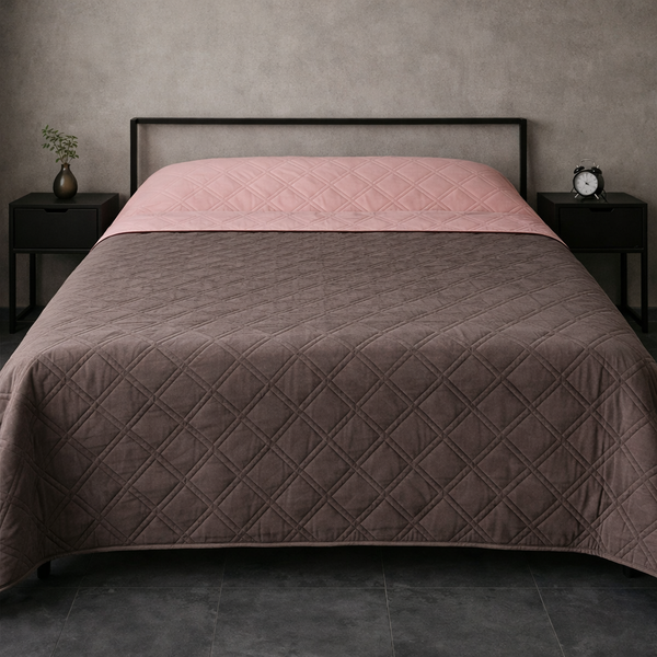Aquastop Bedspread U-tek 210х240 Blush Pink & Brown QBBPB2124 photos 2