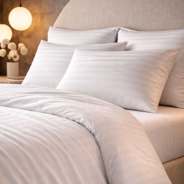 U-tek Satin King Size Bedding Set  Boston White Stripe KPB1WS photos 3