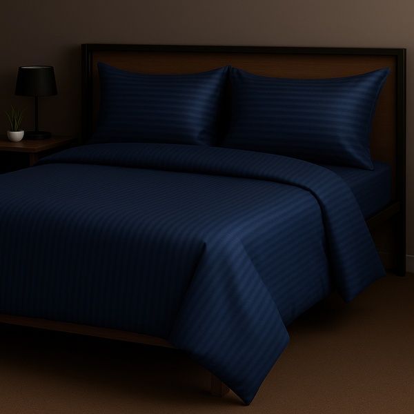 Poszwa na kołdrę U-Tek satynowa King Size 220&times;240 cm Boston Royal Blue Stripe SRBS14321 zdjęcia 2