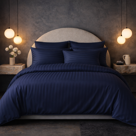 Komplet pościeli U-tek satyna King Size  Boston Royal Blue Stripe KPB1RBS zdjęcia 1